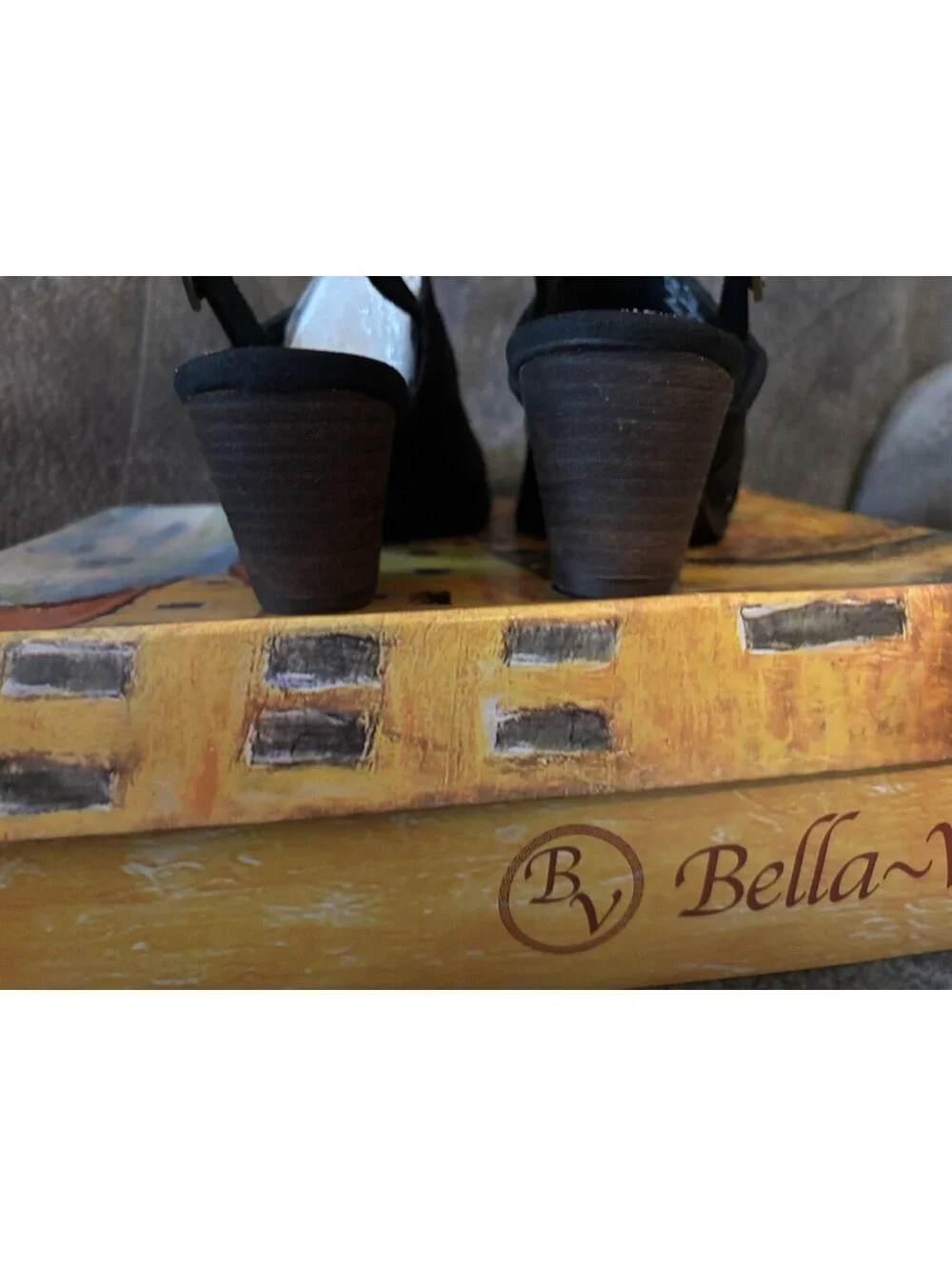 BELLA-VITA  Black Back Strap womens shoes Size 7.5